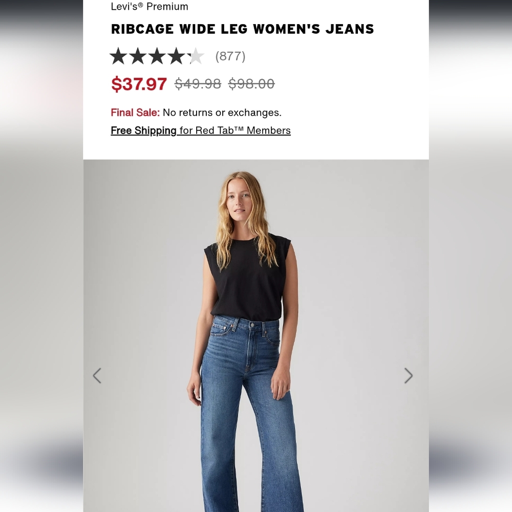 Levi Ribcage Wide Leg Jeans